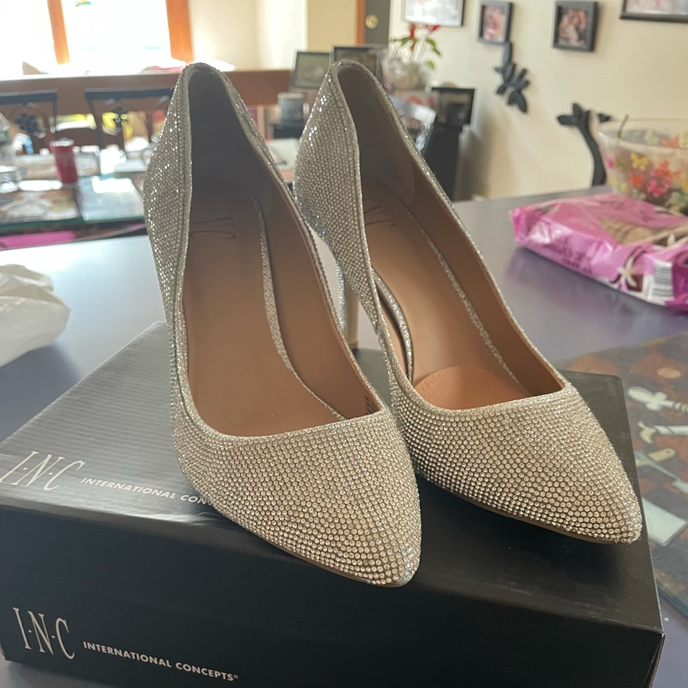 Rhinestone pumps